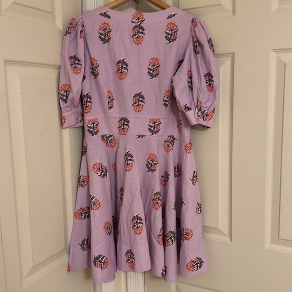 NWT House of Harlow 1960 Floral Linen Blend Puff Sleeve Mini Dress Size 6 - Picture 9 of 9
